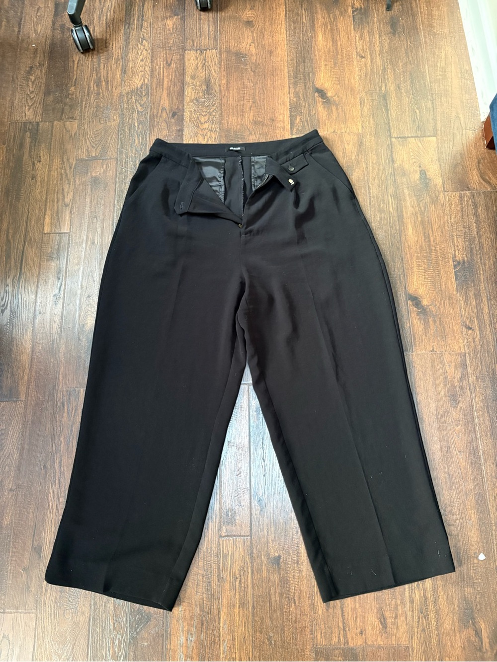 Madewell Black High Rise Wide Leg Trouser Pants Size 14 - Picture 4 of 9